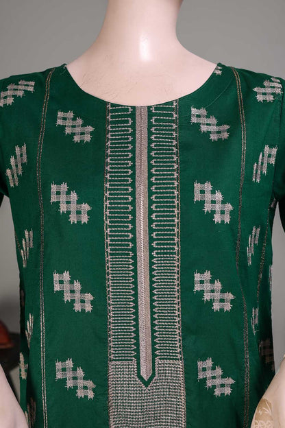 (PSW-06D-Green) - Cotton Embroidered Stitched Kurti