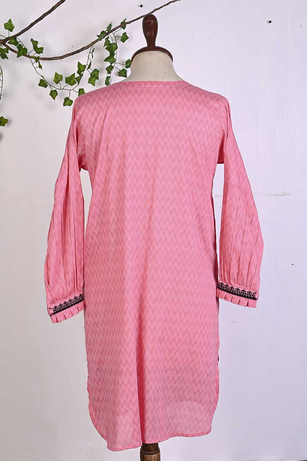 P-42-22-Pink - Zell Frock - Cambric Embroidered Kurti