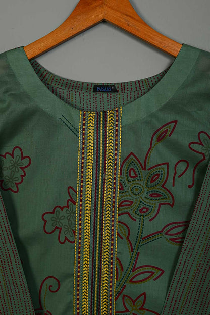 P-116-21-DullGreen - Wave - Cambric Embroidered Kurti