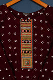 P-CL-21-Maroon - Chunri Lawn Shirt | Cambric Printed & Embroidered Kurti