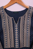 Cambric Printed & Embroidered Kurti - Cross Circle (P-14-21-Blue)