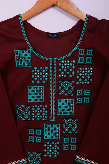 Sindhi Gala (P-71-21-Kaleji) - Cambric Printed & Embroidered Kurti