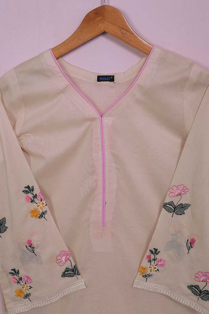 Piping Shirt (P-74-21-T.Pink) - Cambric Printed & Embroidered Kurti
