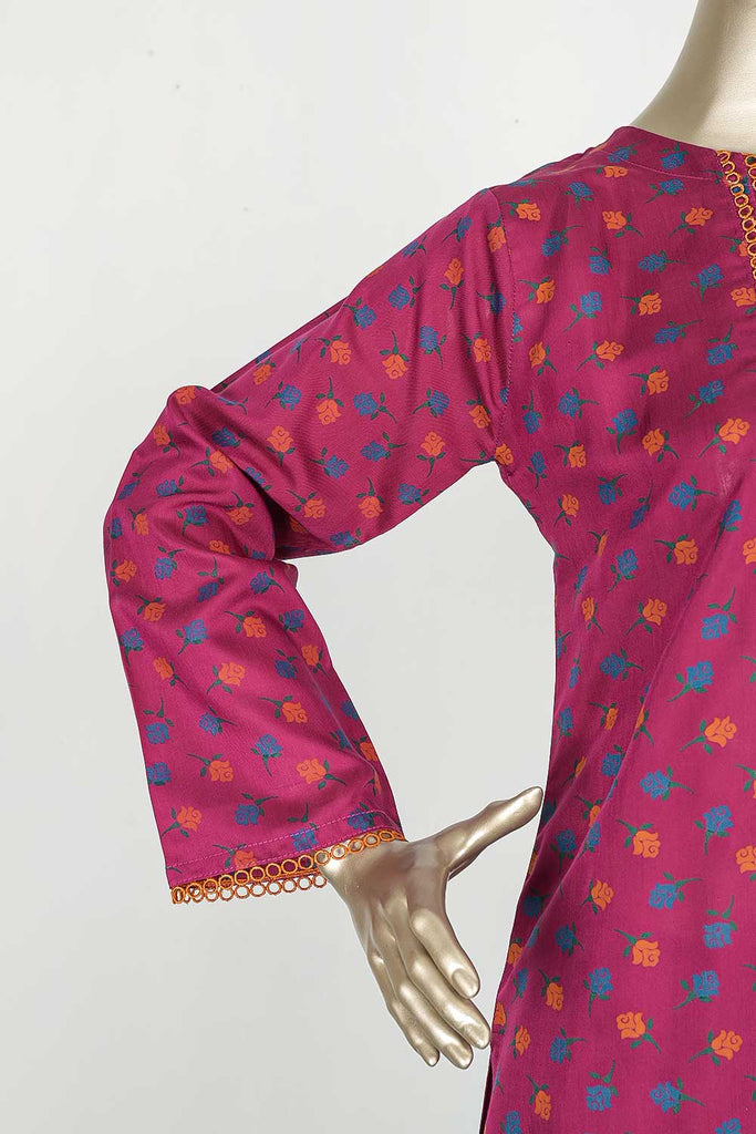 P-86-22-Pink - Viscose Tiny Rose | 2Pc Cambric Printed Shirt With Printed Trouser
