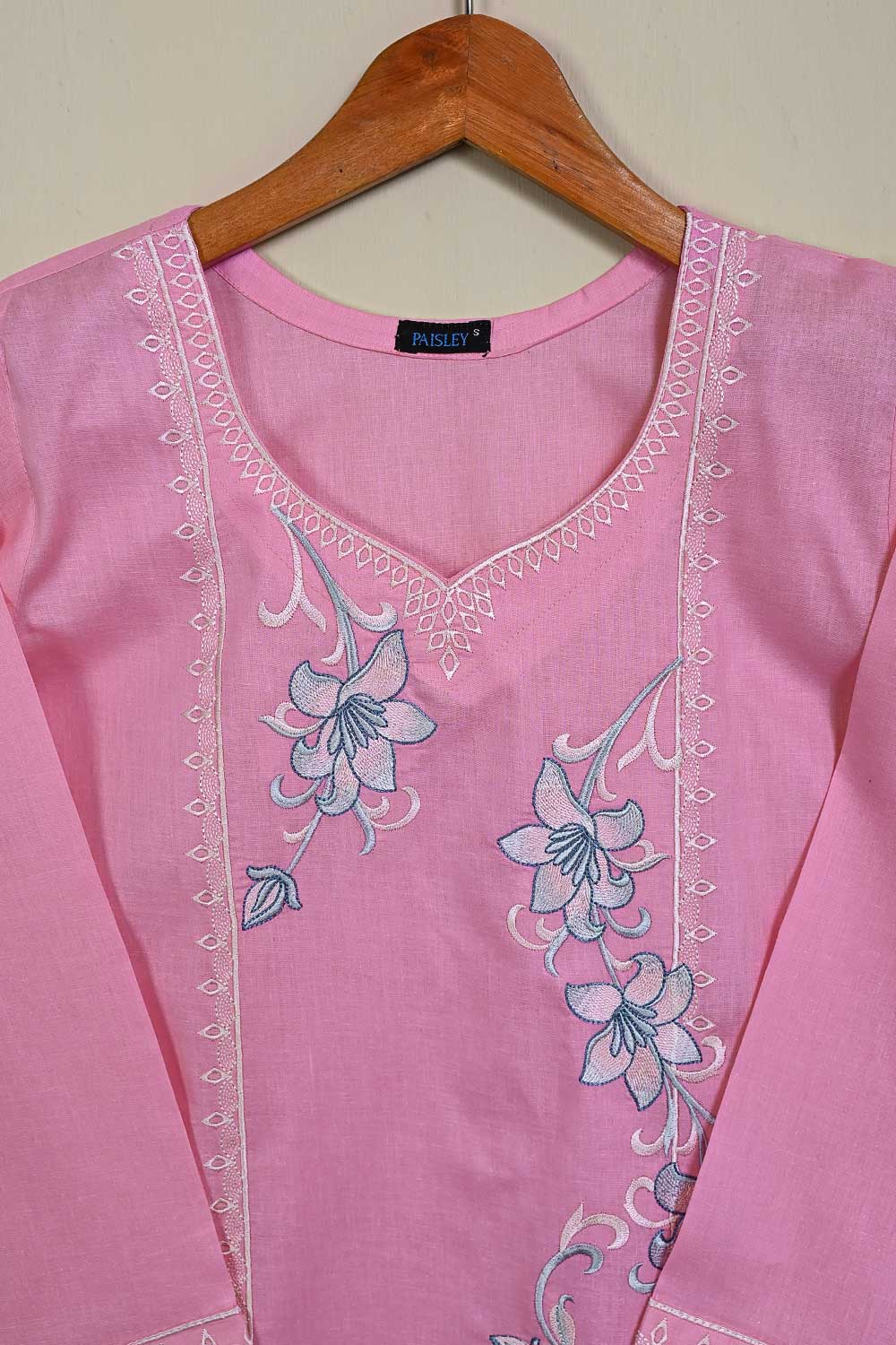 P-97-21-Pink - PY-20 - Cambric Embroidered Kurti