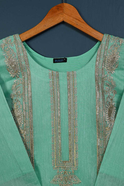 P-103-21-SeaGreen - Aurora - Paper Cotton Embroidered Kurti