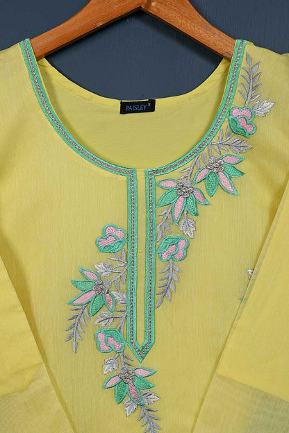 P-102-21-Yellow - Serendipity - Paper Cotton Embroidered Kurti