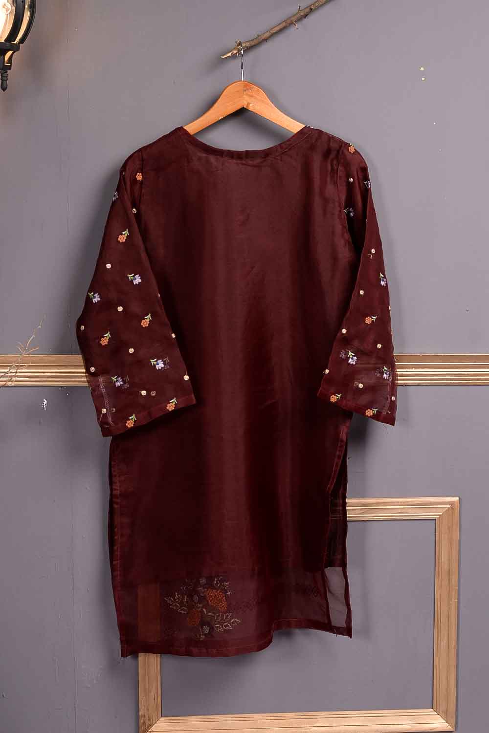 Organza Embroidered Kurti - Iconic (P-28-20-Maroon)