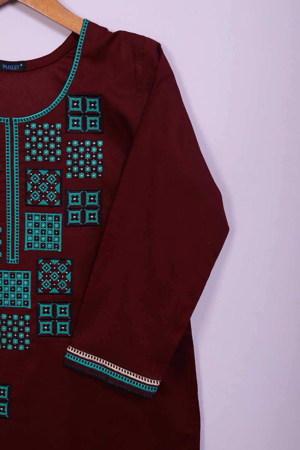 Sindhi Gala (P-71-21-Kaleji) - Cambric Printed & Embroidered Kurti