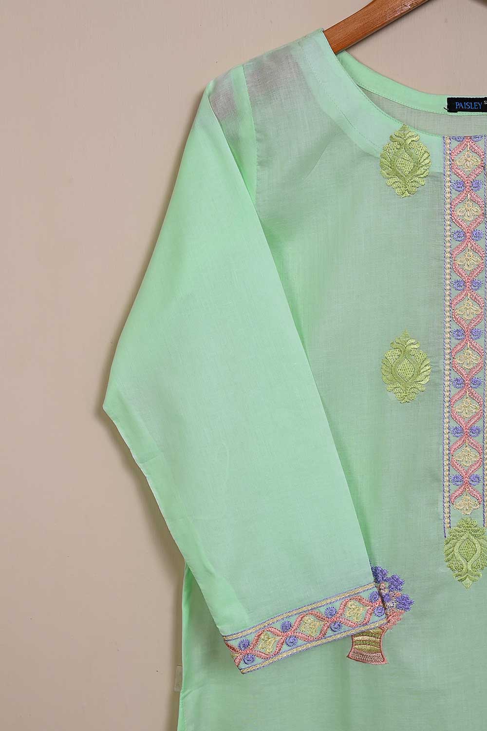 P-86-21-AquaGreen - PY-09 - Cambric Embroidered Kurti