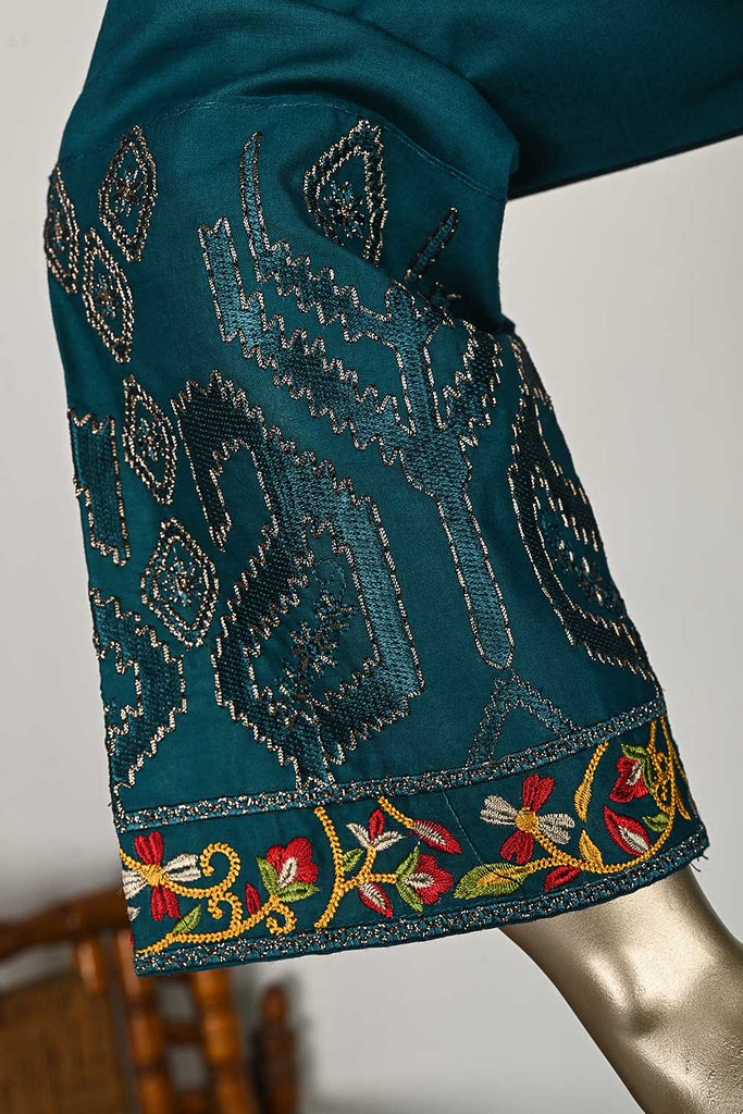 P-83-22-Turquoise - Bourne - Cambric Embroidered Kurti
