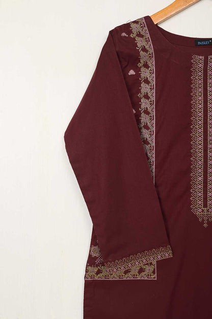 P-45-22-Maroon - Stonage - Cambric Embroidered Kurti