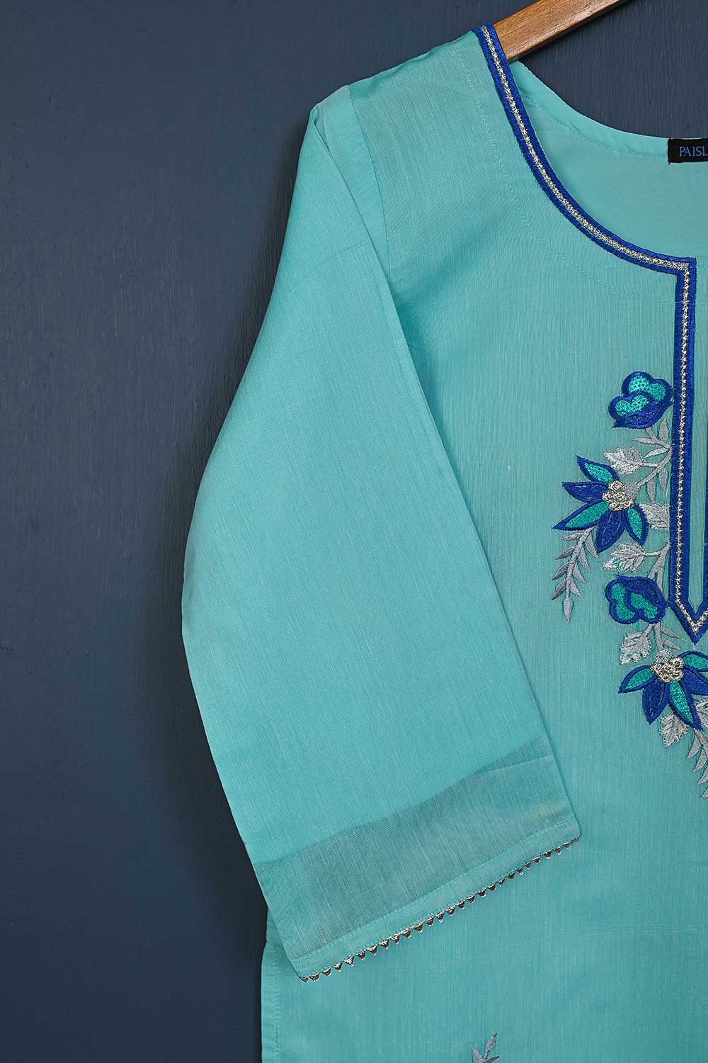 P-102-21-LightBlue - Serendipity - Paper Cotton Embroidered Kurti