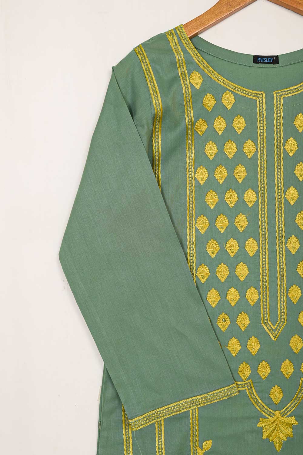 P-54-22-Green - Florence - Cambric Embroidered Kurti