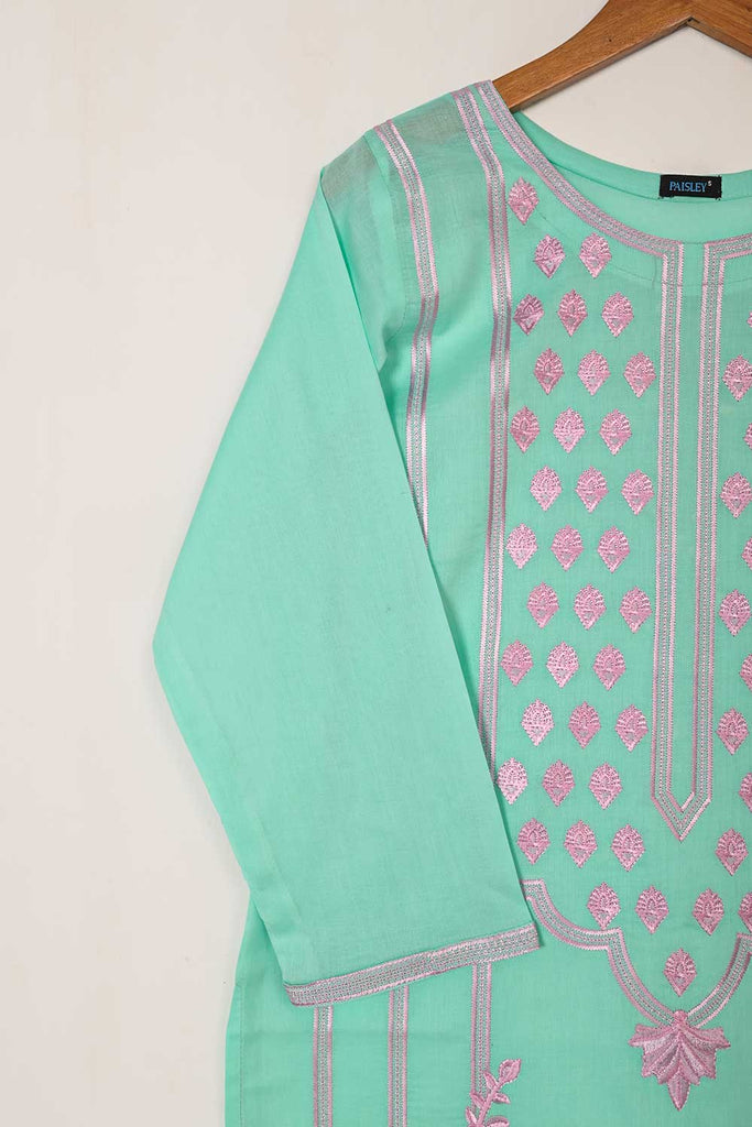 P-54-22-SeaGreen - Florence - Cambric Embroidered Kurti
