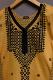 Cambric Embroidered & Printed Kurti – Peacock (P-222-19-Mustard)