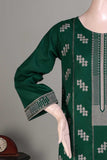 (PSW-06D-Green) - Cotton Embroidered Stitched Kurti