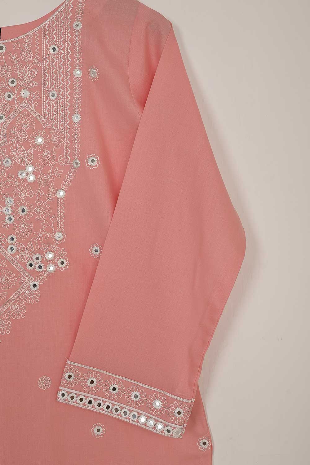 P-50-22-Pink - Steep - Cambric Embroidered Kurti