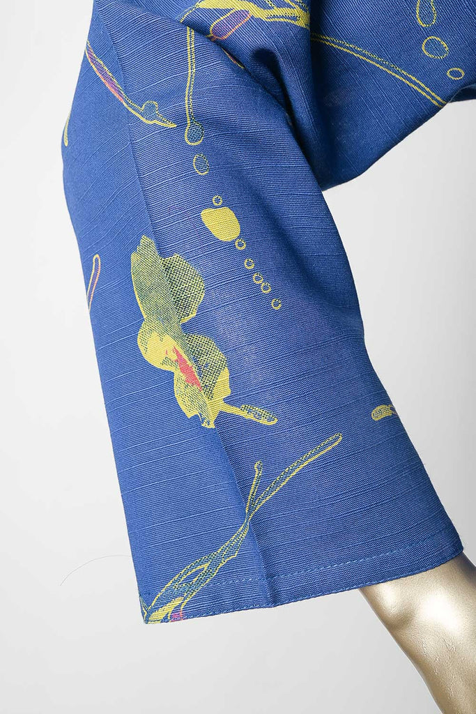 P-77-22-Blue (Floral Print) | 2Pc Khaddar Printed Shirt With Printed Trouser