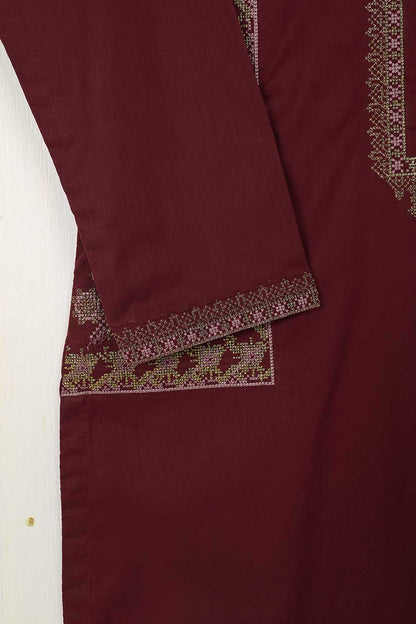 P-45-22-Maroon - Stonage - Cambric Embroidered Kurti