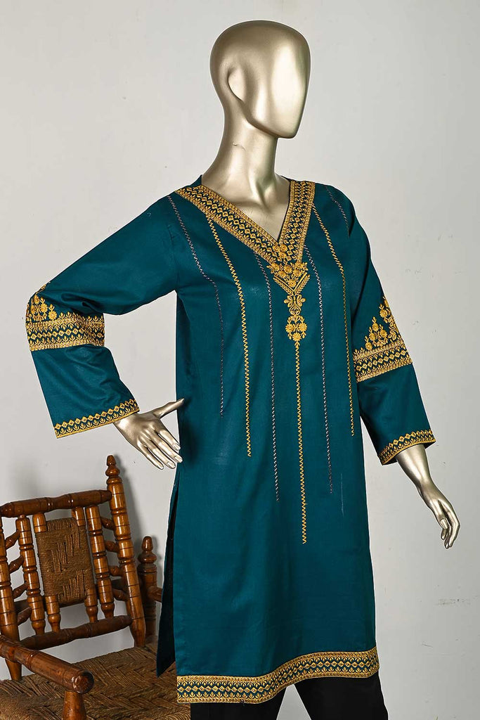 P-04-23-Turquoise - Fallen - Cambric Embroidered Kurti