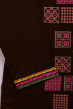 Sindhi Gala (P-71-21-Brown) - Cambric Printed & Embroidered Kurti