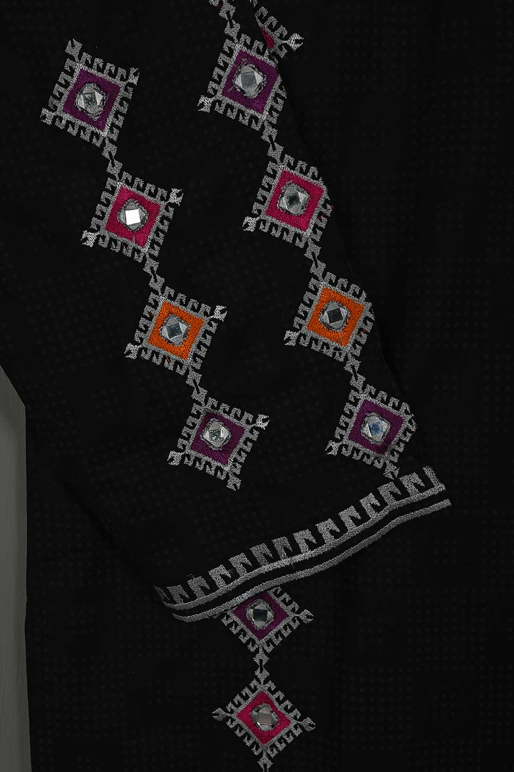 P-35-21-Black - Wrench - Cambric Embroidered Kurti