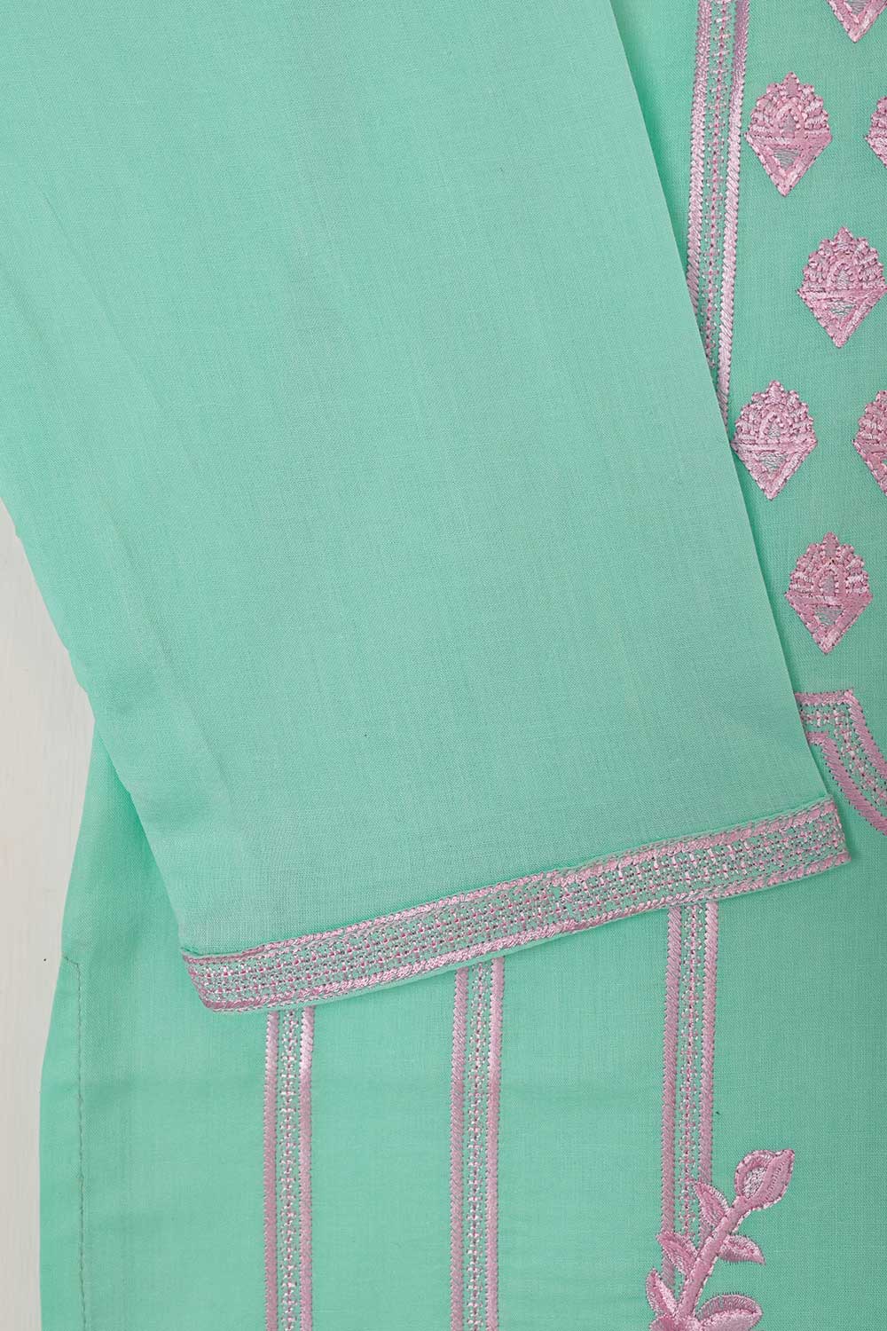 P-54-22-SeaGreen - Florence - Cambric Embroidered Kurti