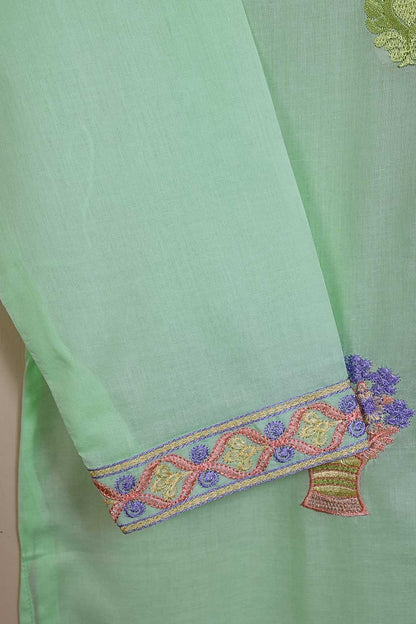 P-86-21-AquaGreen - PY-09 - Cambric Embroidered Kurti