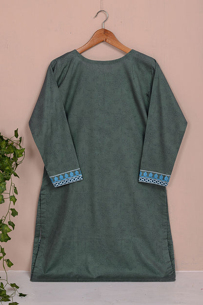 Cambric Embroidered & Printed Kurti - Ringo - (P-257-19-Grey)