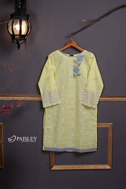 Cambric Embroidered & Printed Kurti – Triangle (P-247-19-L)