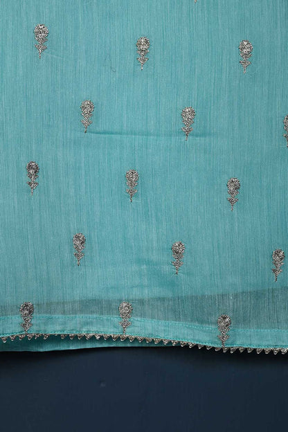 P-105-21-LightBlue - Euphonious - Paper Cotton Embroidered Kurti