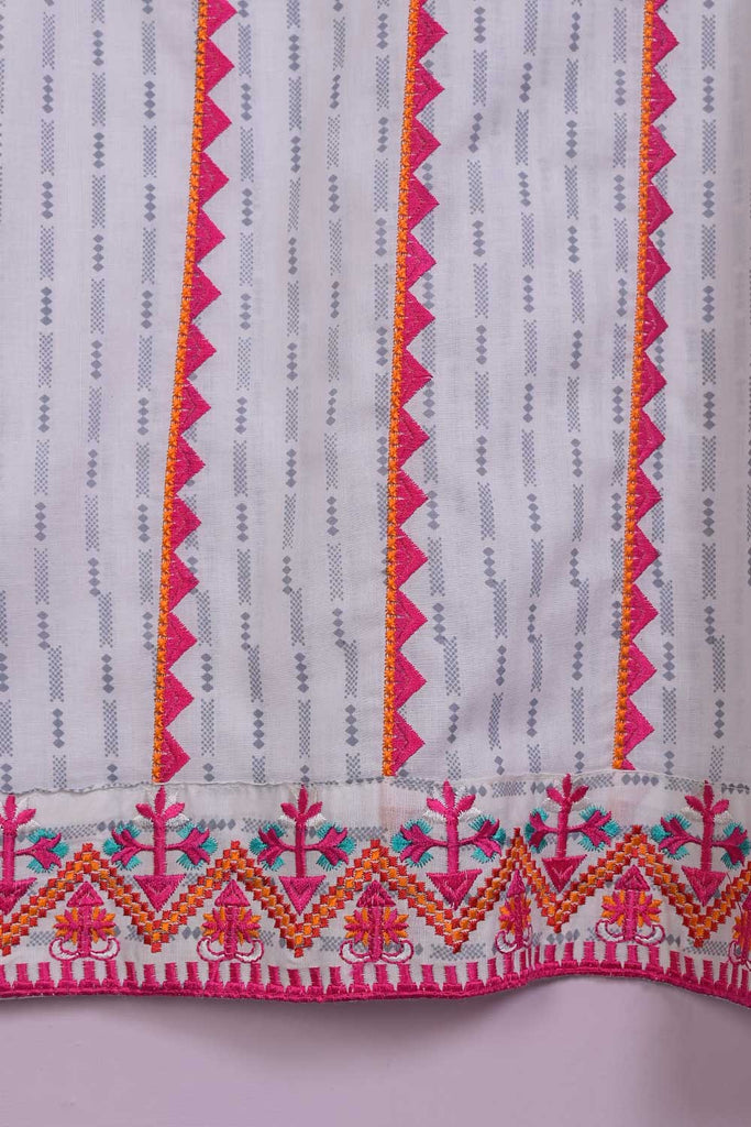 Sea Breeze (P-69-21-White) -  Cambric Printed & Embroidered Kurti