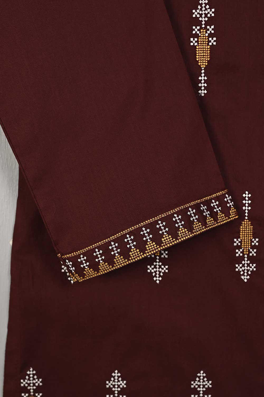 P-35-22-Maroon - Downward - Cambric Embroidered Kurti