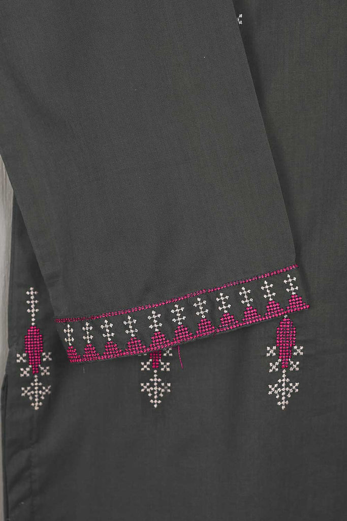 P-35-22-Grey - Downward - Cambric Embroidered Kurti