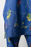 P-77-22-Blue (Floral Print) | 2Pc Khaddar Printed Shirt With Printed Trouser