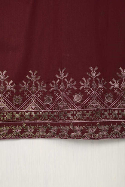 P-45-22-Maroon - Stonage - Cambric Embroidered Kurti