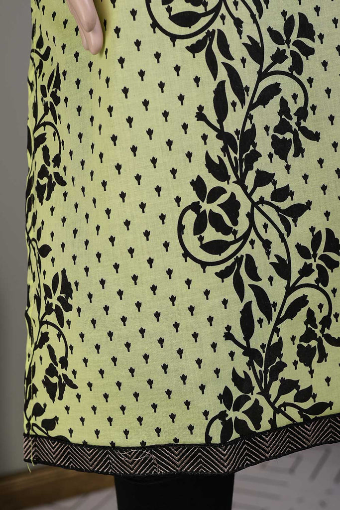 Amar Bail (P-72-21-Lemon) - Cambric Printed & Embroidered Kurti