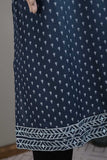 Cambric Printed & Embroidered Kurti - Clove Print (P-82-20-Blue)