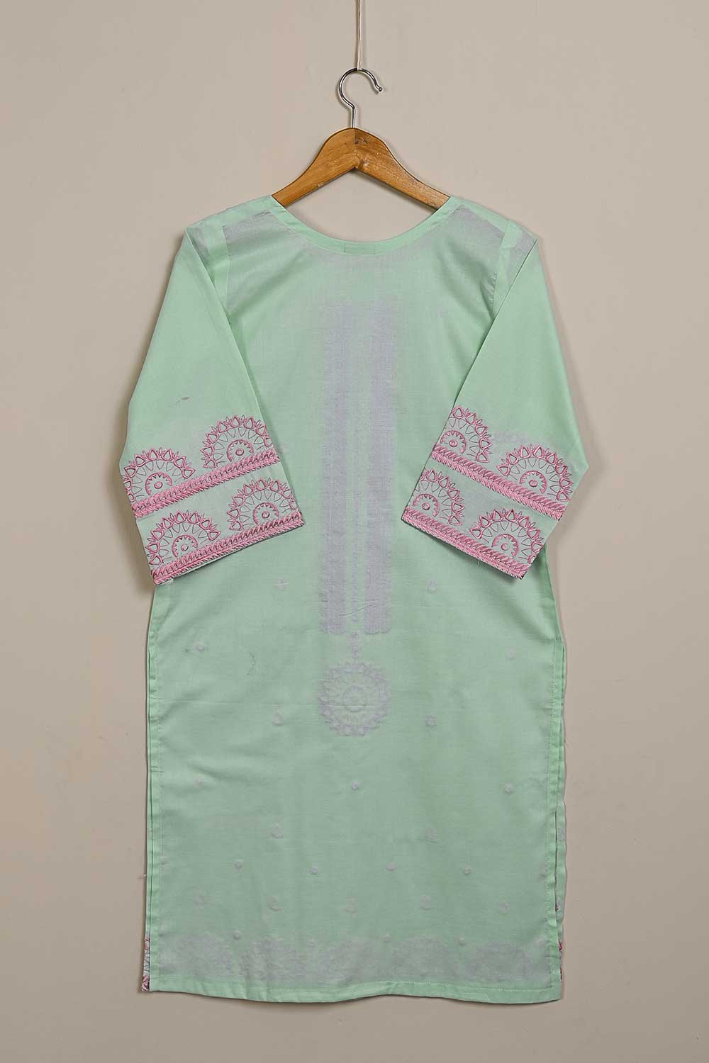 P-78-21-LightGreen - PY-01 - Cambric Embroidered Kurti