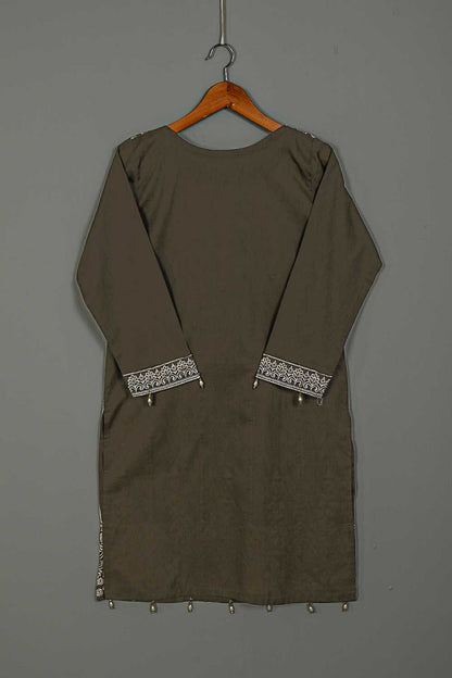 P-27-21-Grey - Heart - Cambric Embroidered Kurti