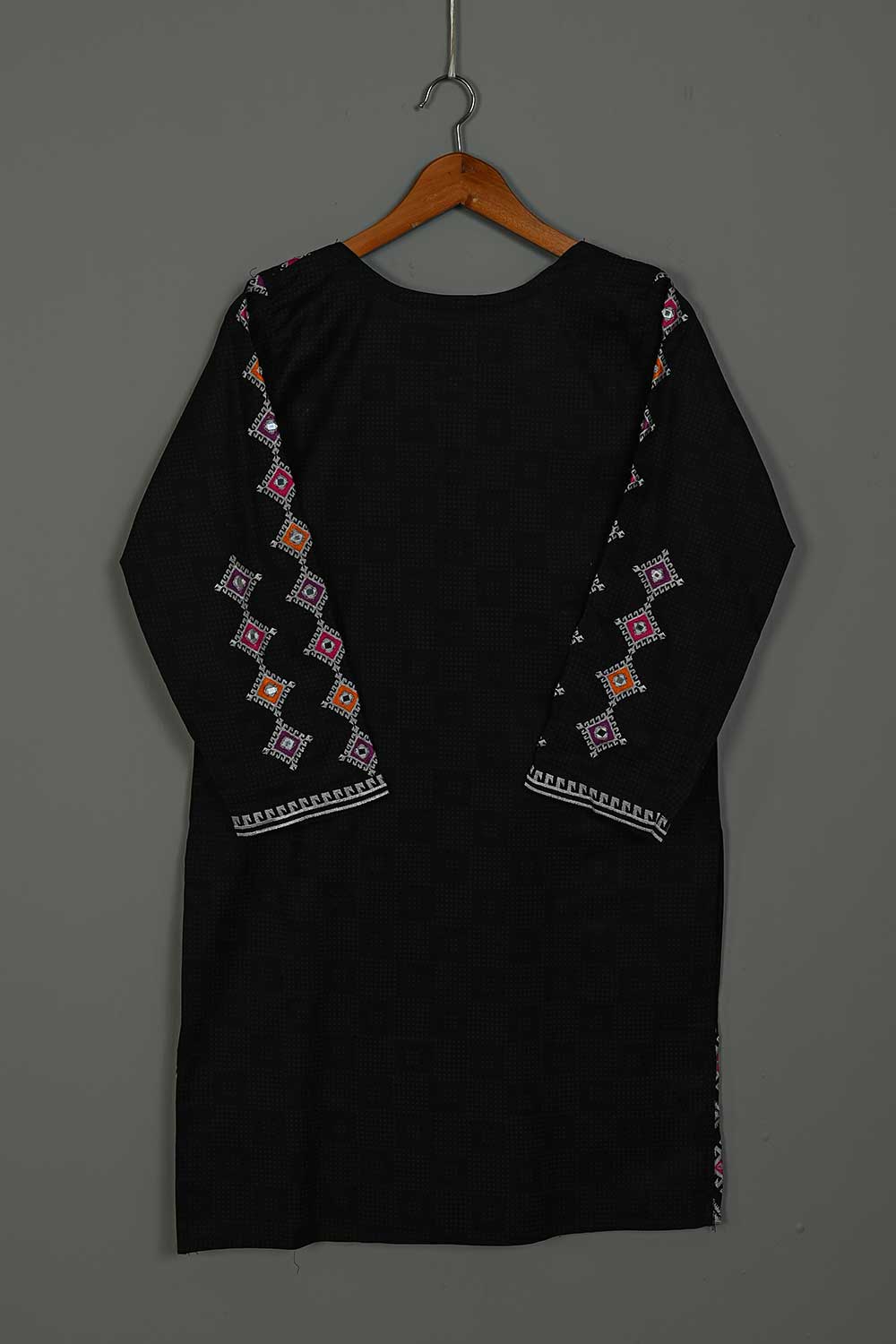 P-35-21-Black - Wrench - Cambric Embroidered Kurti