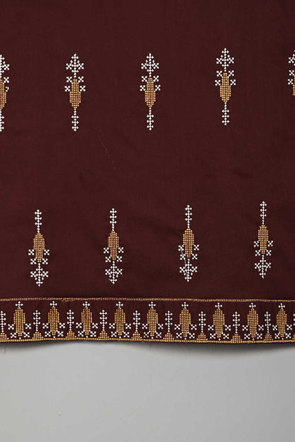 P-35-22-Maroon - Downward - Cambric Embroidered Kurti