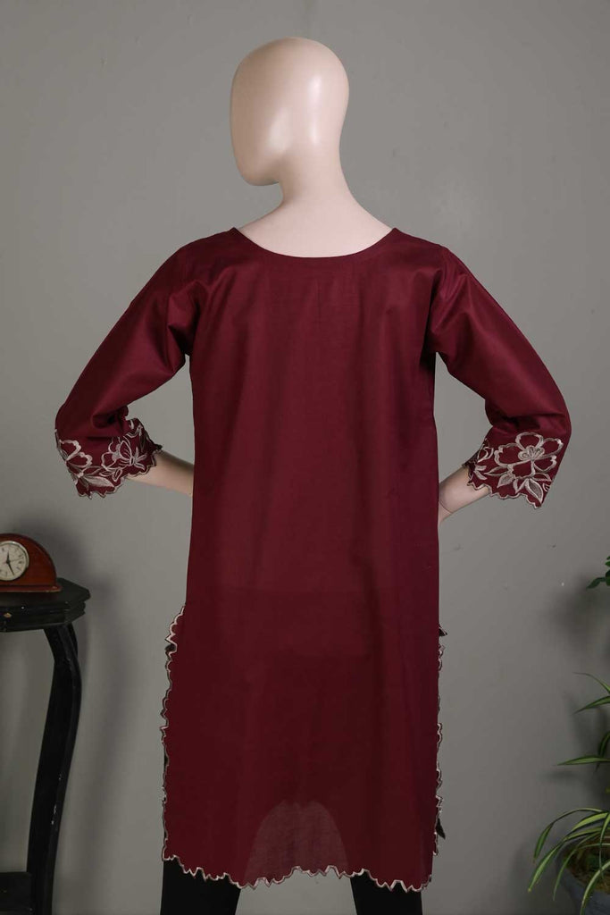 P-79-21-Maroon - PY-02 - Cambric Embroidered Kurti