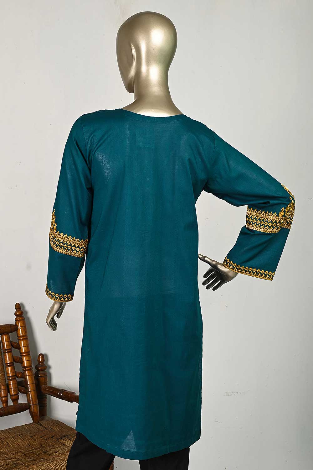 P-04-23-Turquoise - Fallen - Cambric Embroidered Kurti