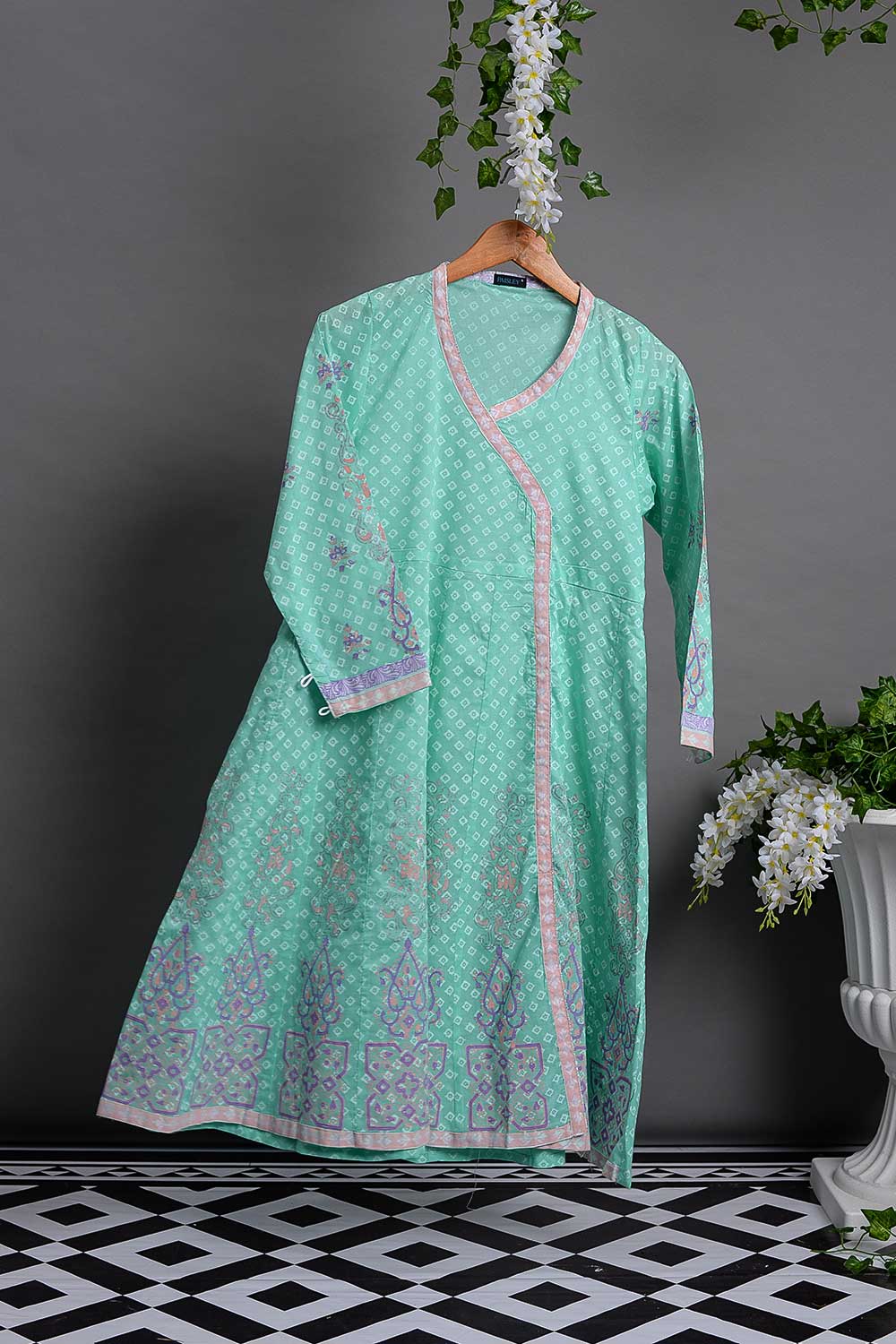 Cambric Printed Kurti - Angrakha P-153-19-SG