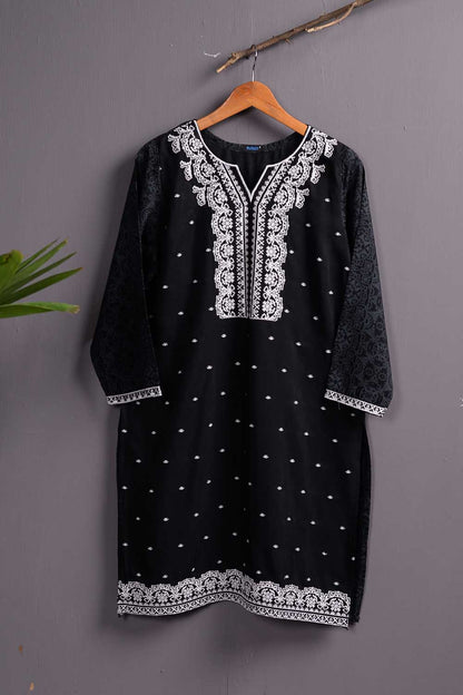 Viscose Printed & Embroidered Kurti - Arc (P-234-19-BLK)