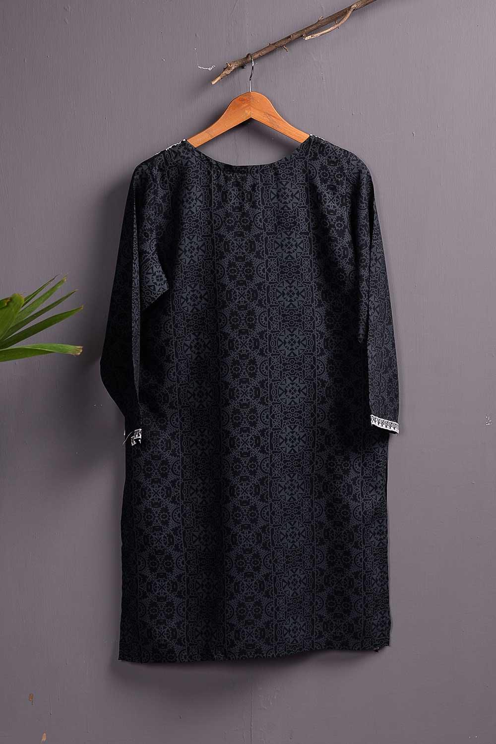 Viscose Printed & Embroidered Kurti - Arc (P-234-19-BLK)