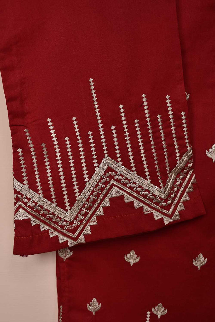 Cotton Embroidered Stitched Kurti - Arrow Sequence (ES-002A-Red)