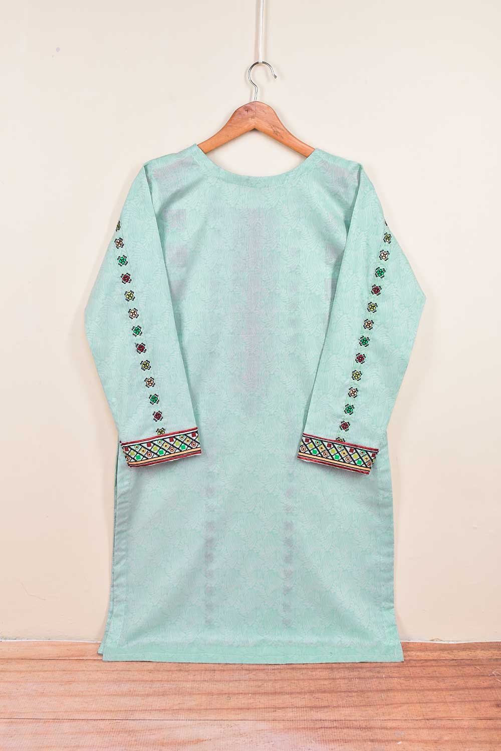 Cambric Embroidered Kurti - Axis (P-33-21-Ferozi)